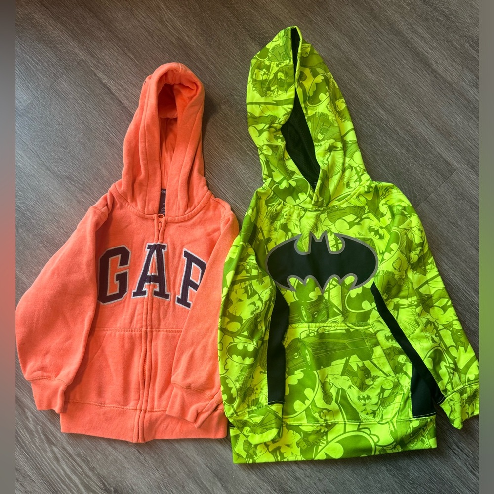 Boys Hoodies (GAP zip up and Batman)- Size 4/5